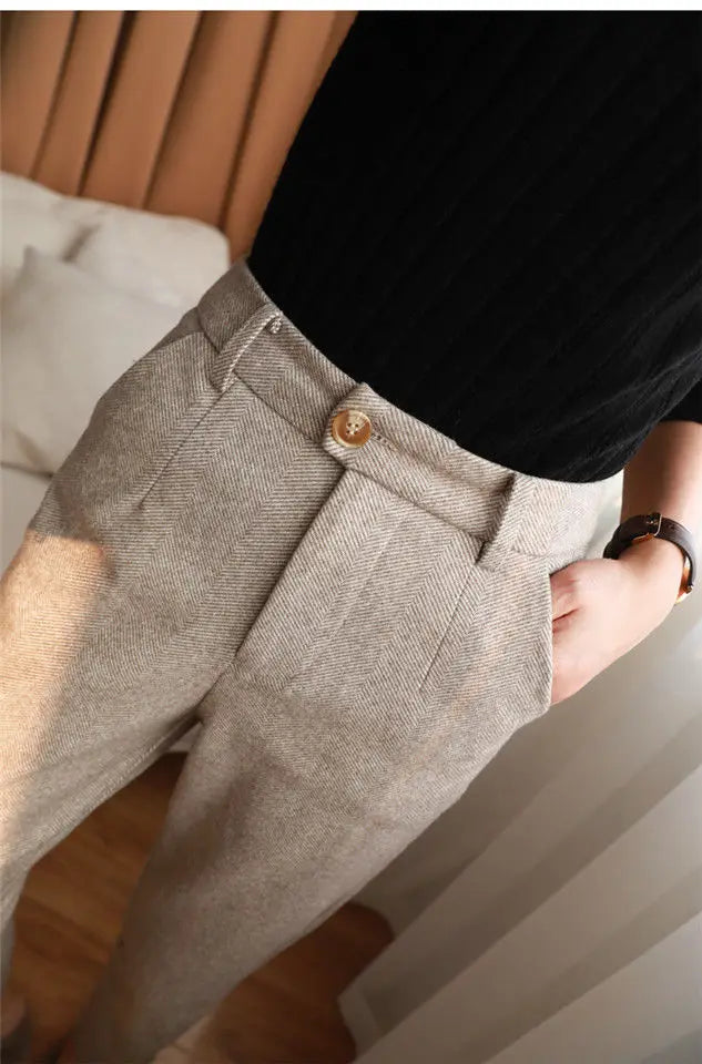 Women's Woolen Pants™ High Waisted Women Trousers