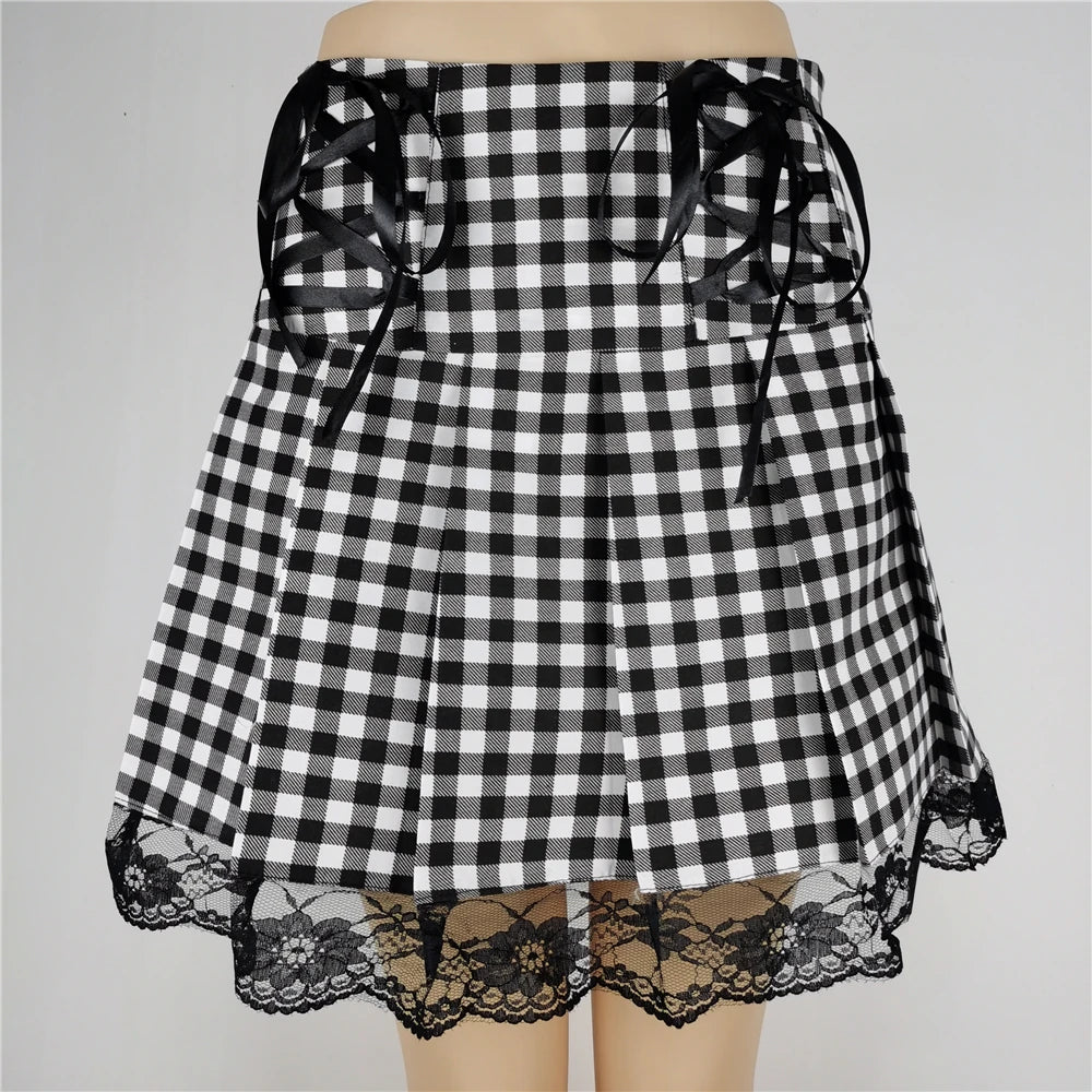 Women's Harajuku Punk Gothic Mini Skirt™ High Waist Patchwork Bandage Skirt