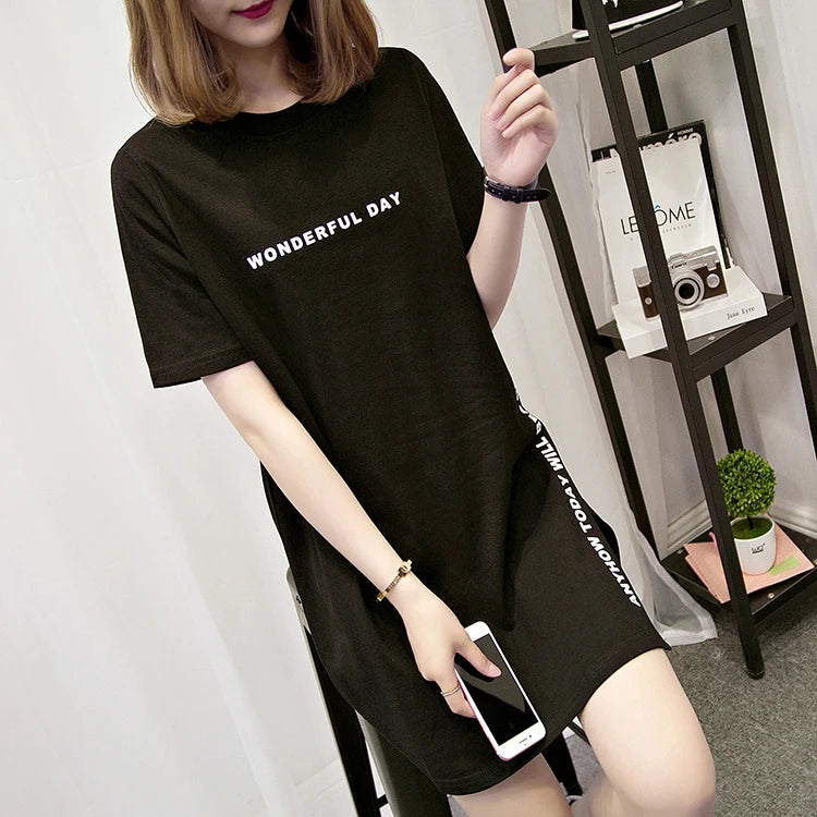 Women's T-shirts™ Summer Loose Slit Tops Cotton Short sleeve t-shirt