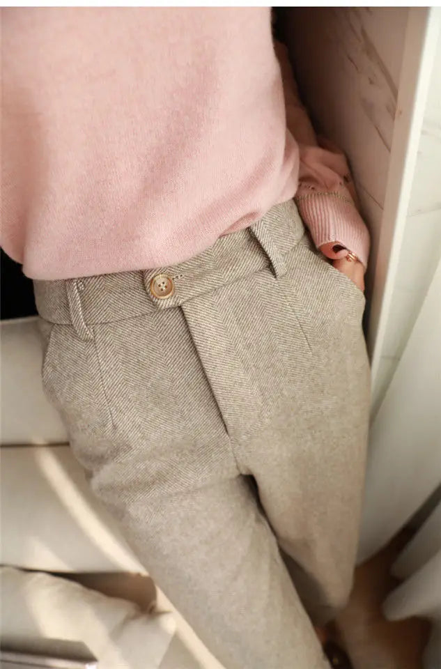 Women's Woolen Pants™ High Waisted Women Trousers