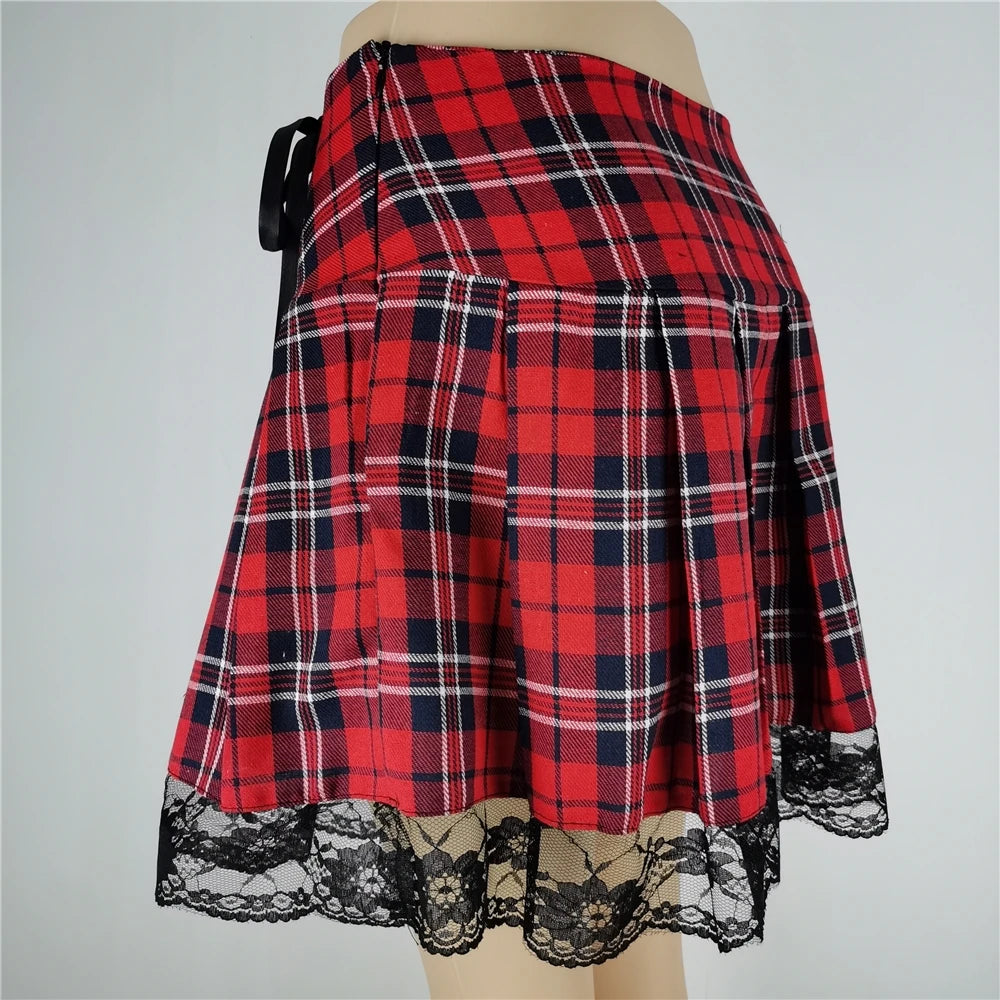 Women's Harajuku Punk Gothic Mini Skirt™ High Waist Patchwork Bandage Skirt