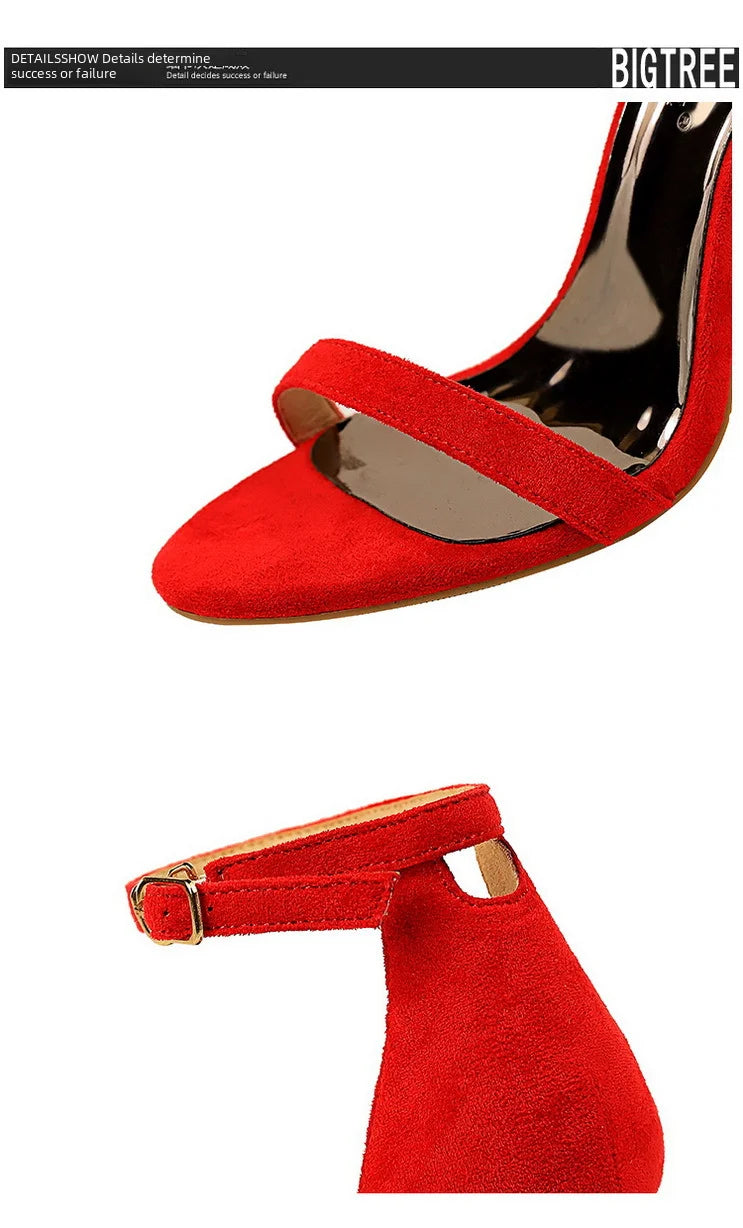 Women's Summer High Heels™ Velvet Surface One-band Ankle Cool Pu High Heels