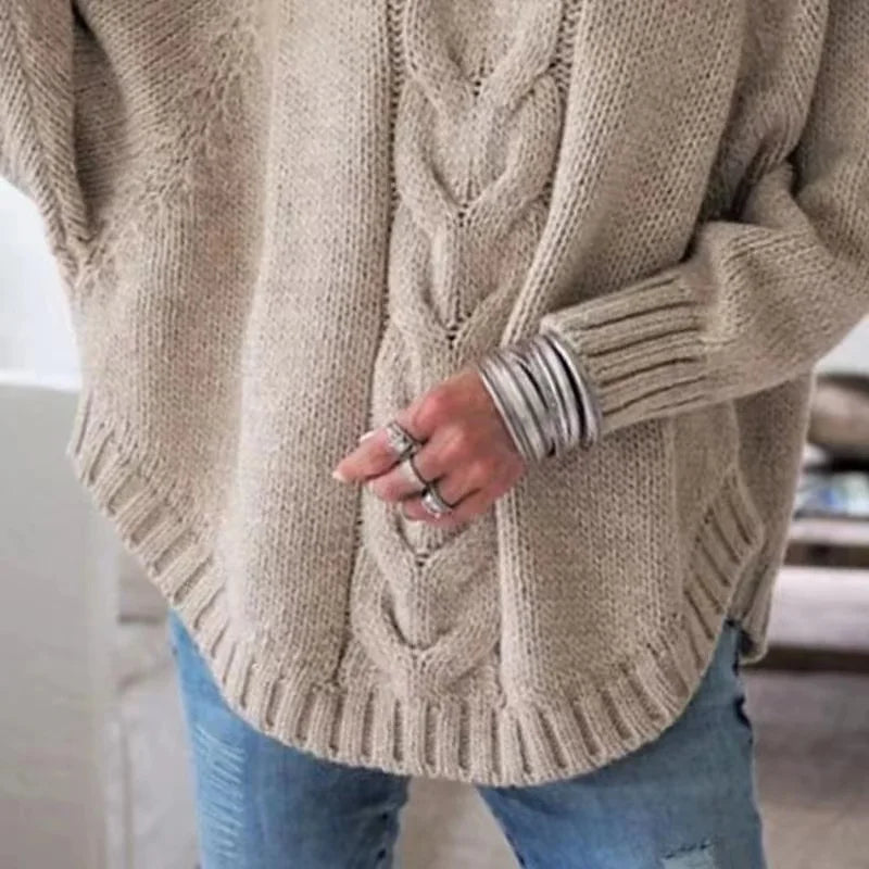 Women's Vintage Inspired Sweater™ Loose Fit High Neck Pullover