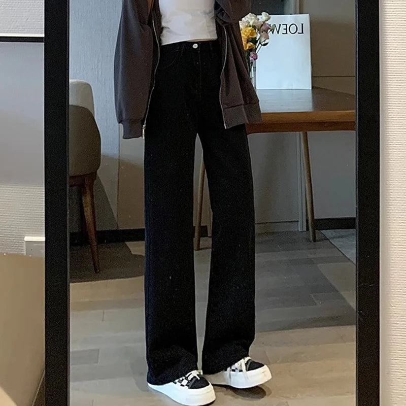 Women's Vintage Wide Leg Jeans™ High Waist Retro Denim Trousers