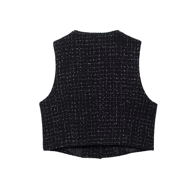 Women's Summer Suit™ Willshela Belt Shorts Tweed Vest Coat Two Piece Set Outfit