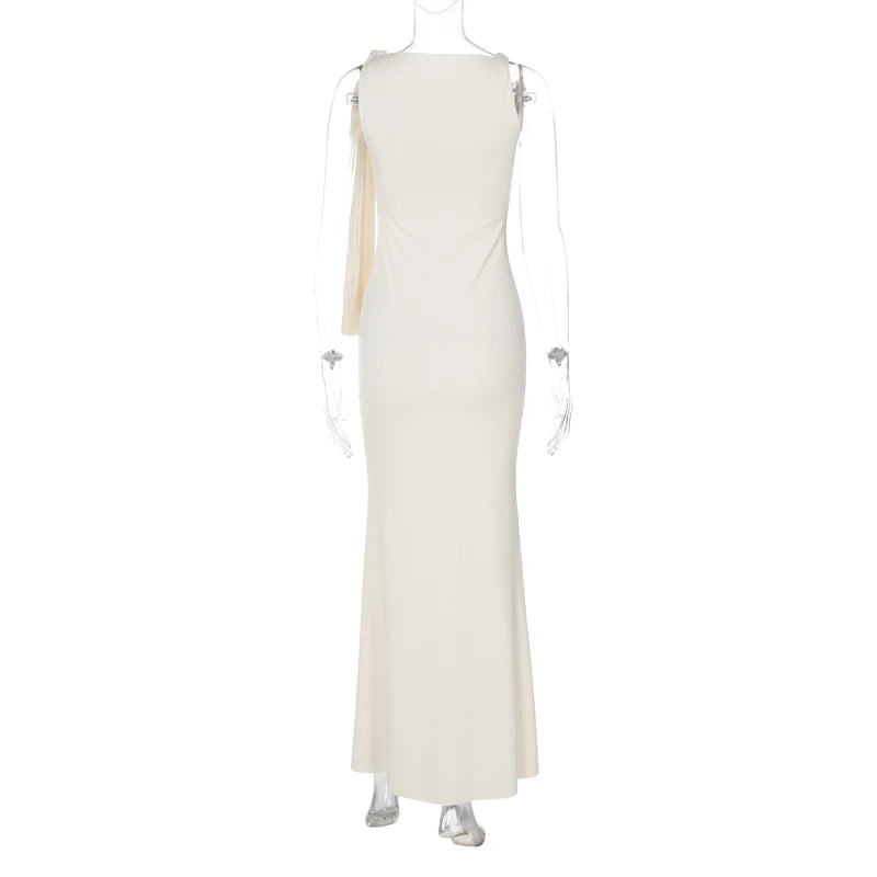 Women's Solid O Neck Sleeveless Patchwork Dress™ Bodycon Maxi Prom Summer Dress