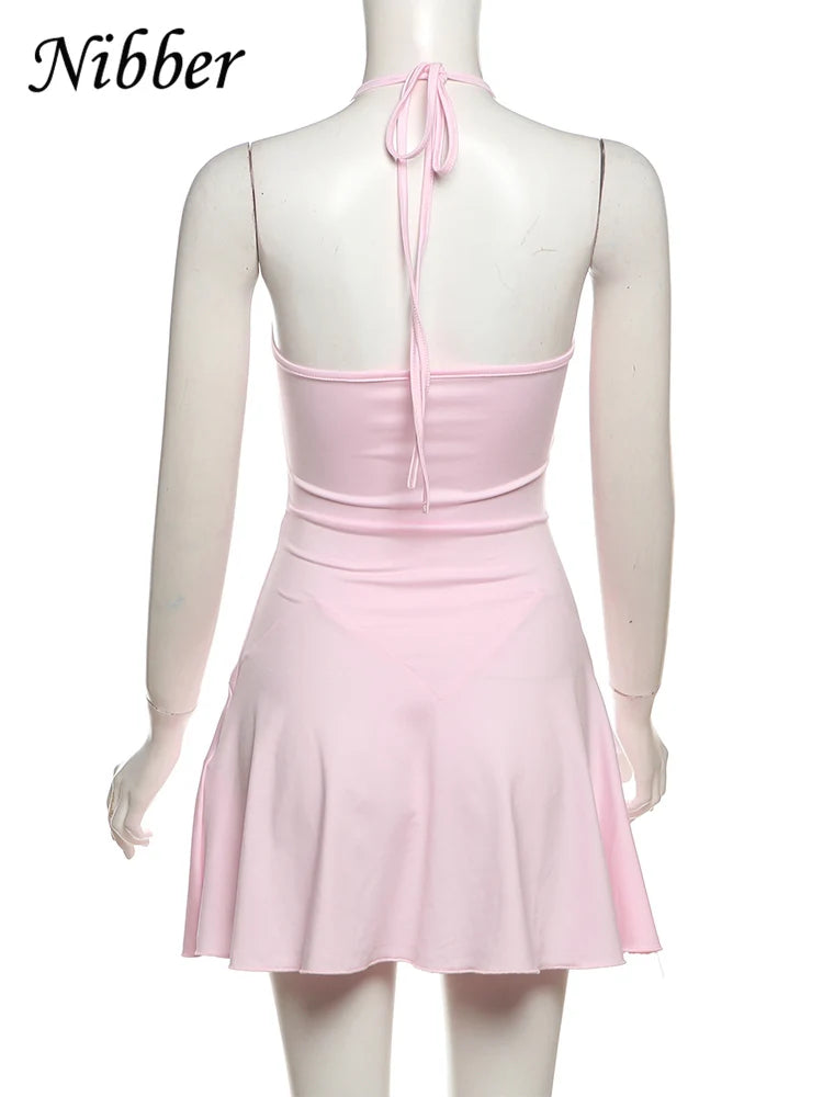 Women's Halter Ruffles V-Neck Dress™ Backless Elegant Mini Bodycon