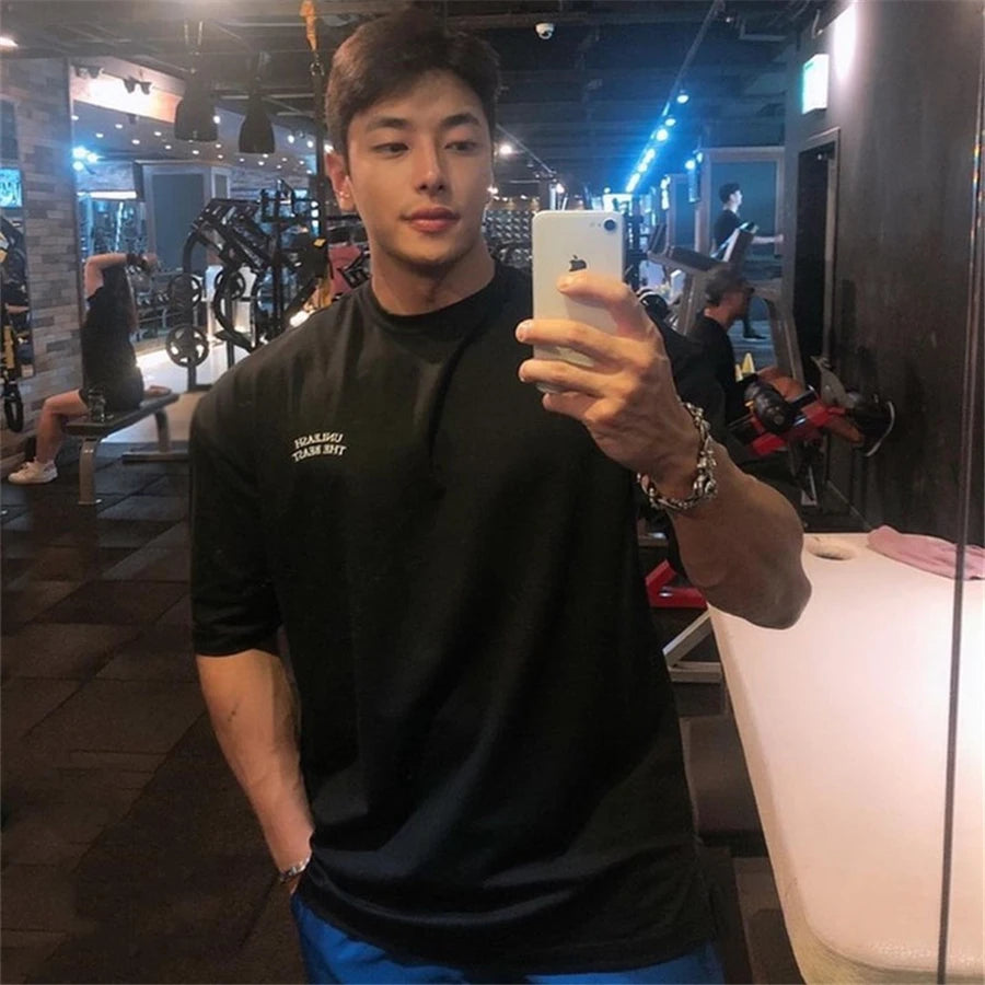 Men's T-Shirt™ Loose big size Cotton Printed Running Sport Gym Shirt