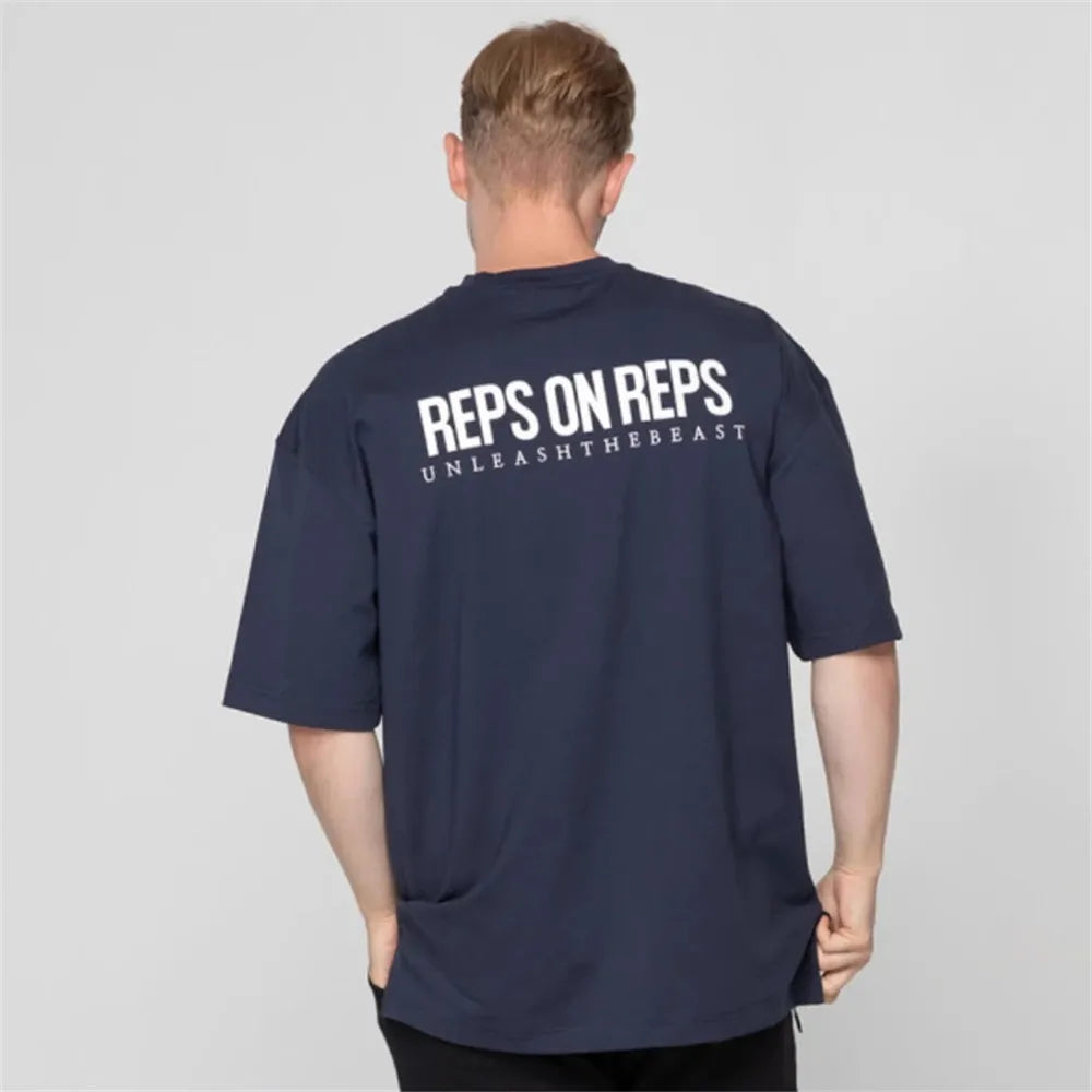 Men's T-Shirt™ Loose big size Cotton Printed Running Sport Gym Shirt