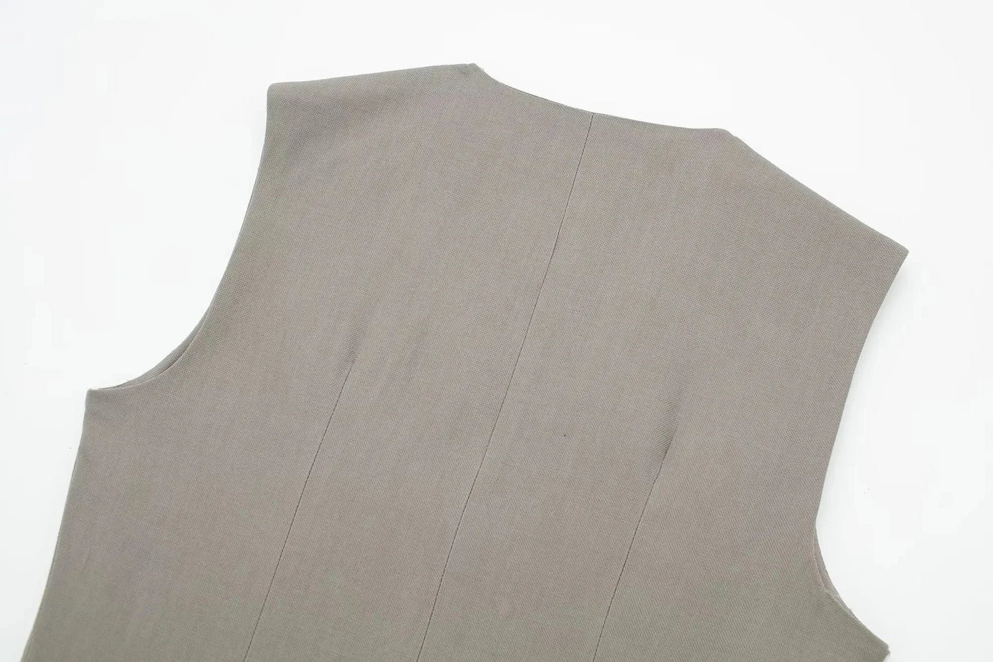 Women's TRAFZA Suit™ Asymmetric Sleeveless Single Breasted Top + High Waist Loose Trousers