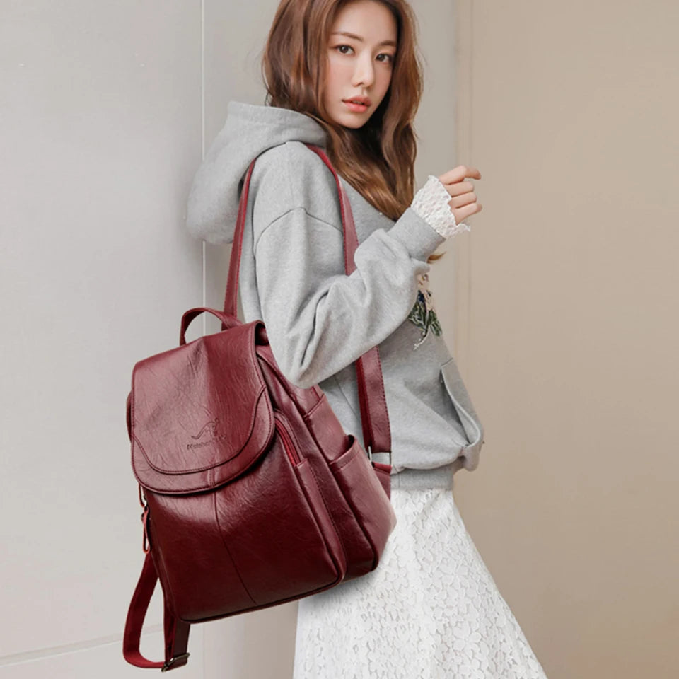 Women's Rucksack Large Capacity Backpack™ PU Leather Vintage Backpack