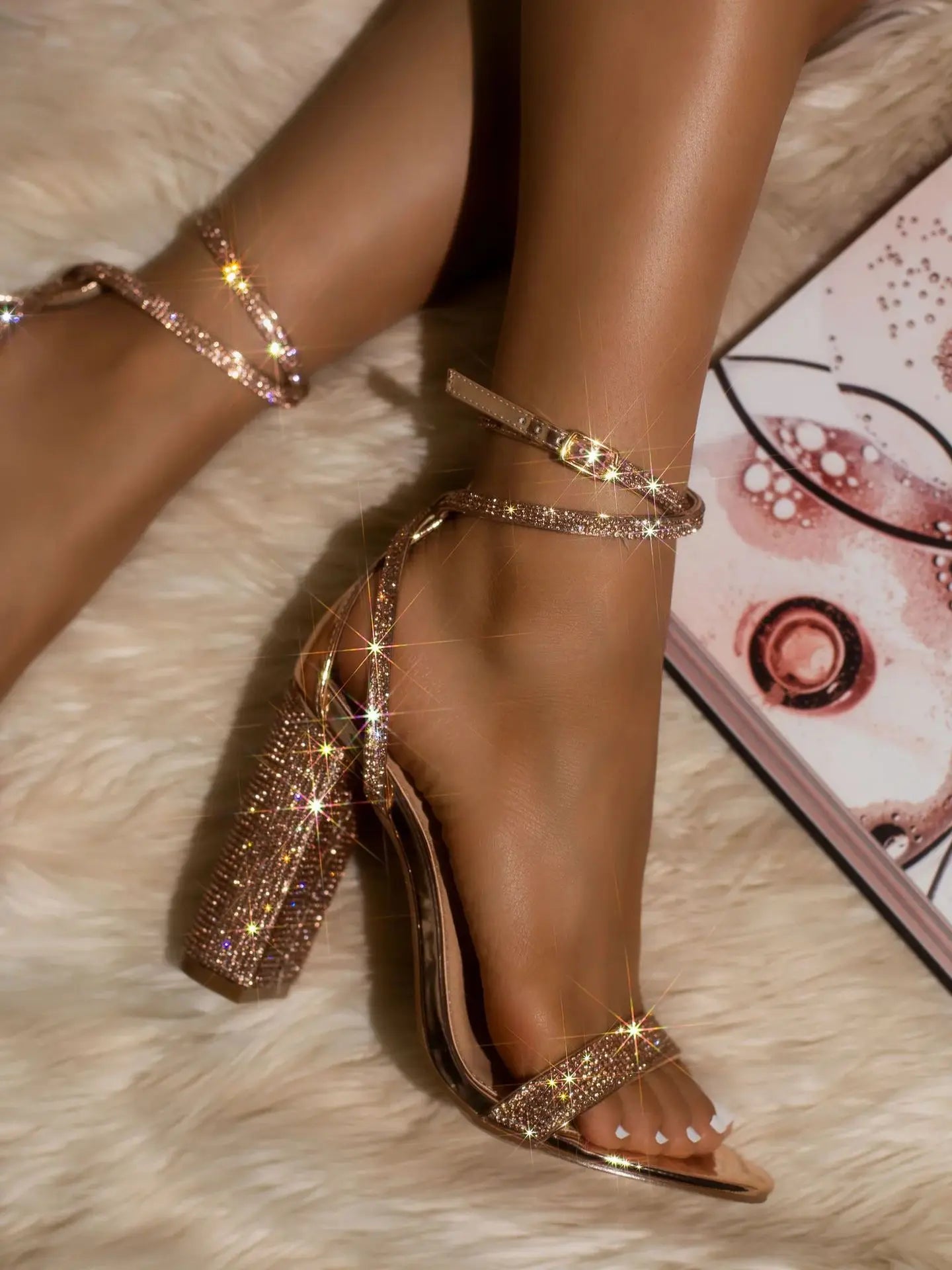 Women's Rhinestone Sandals™ Buckle Strap High Heels