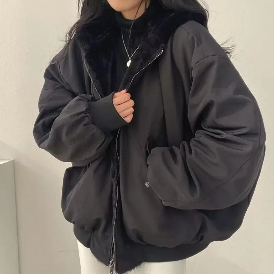 Women's Jackets™ Korean Parkas Oversized Double Sided Hooded Coat