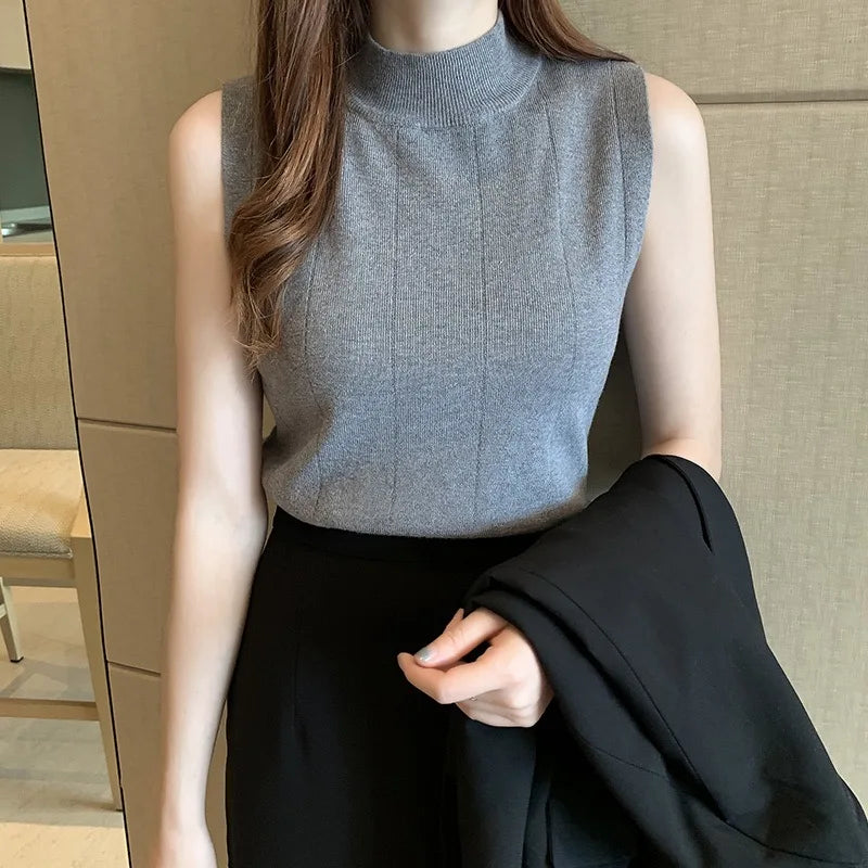 Women's Heilar Knitted Tank Tops™ Thin O-neck Sleeveless Tees