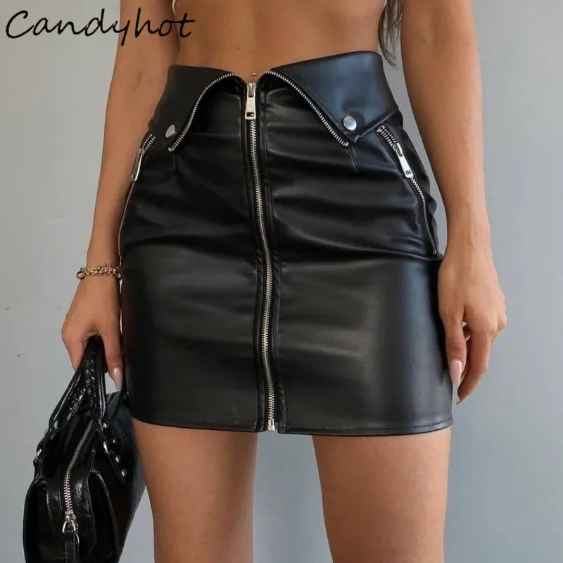 Women's PU Leather Skirt™ Y2K PU Casual Chic Multi Zip Fashion Slim Hip Skirts