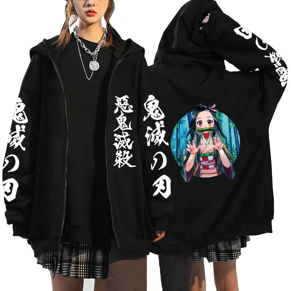 Women's Demon Slayer Zipper Hoodies™ Anime Oversized Full Zip Hoody