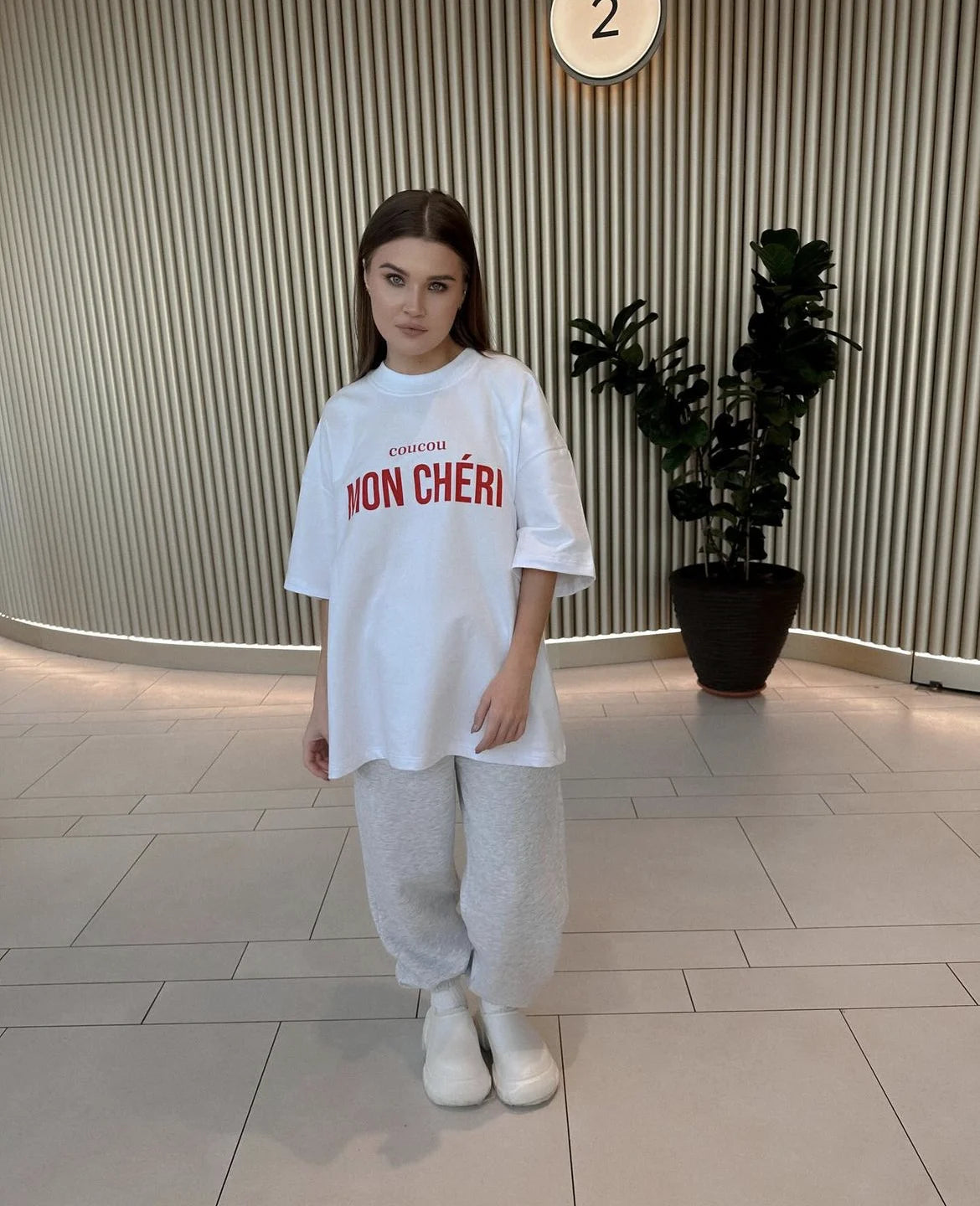 Women's Mon Cheri Letter Printed T Shirt™ Cotton Short Sleeve Oversized Tops