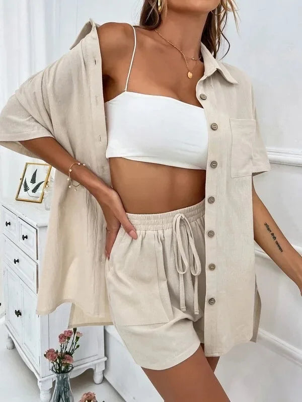 Women's Cotton Shorts Set™ Summer Simple Design Clothes