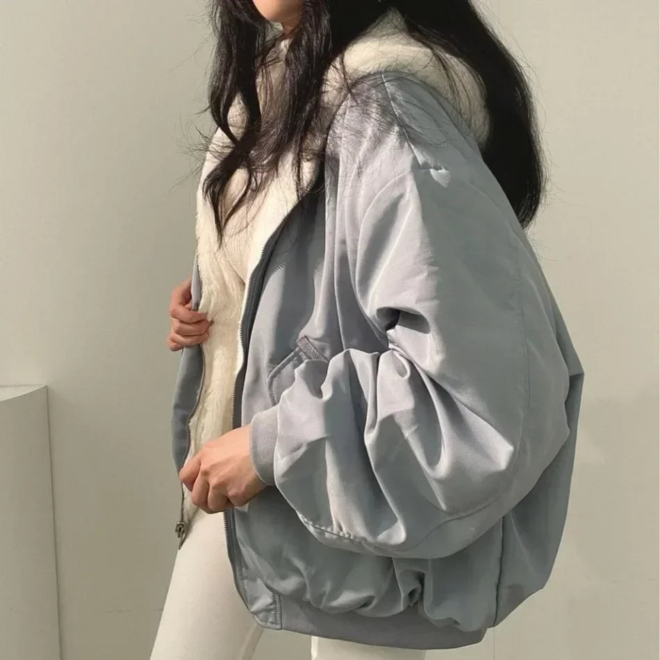 Women's Jackets™ Korean Parkas Oversized Double Sided Hooded Coat