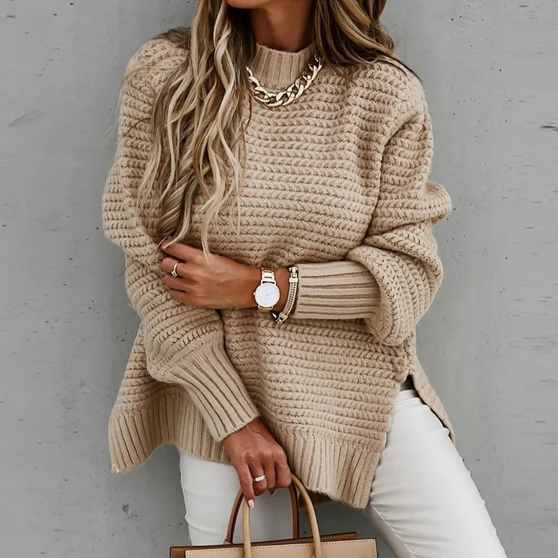 Women's Knitted Pullover ™ Loose Long Sleeve Crew Neck Sweater