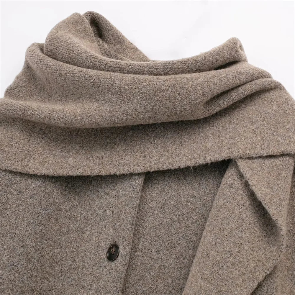 UNIZERA Women's Coat™ Short Scarf Knitted Coat