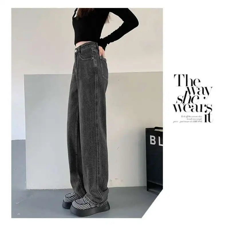 Women's High Waisted Slim Jeans™ Casual Loose Thin Floor Pants Wide Leg Pants