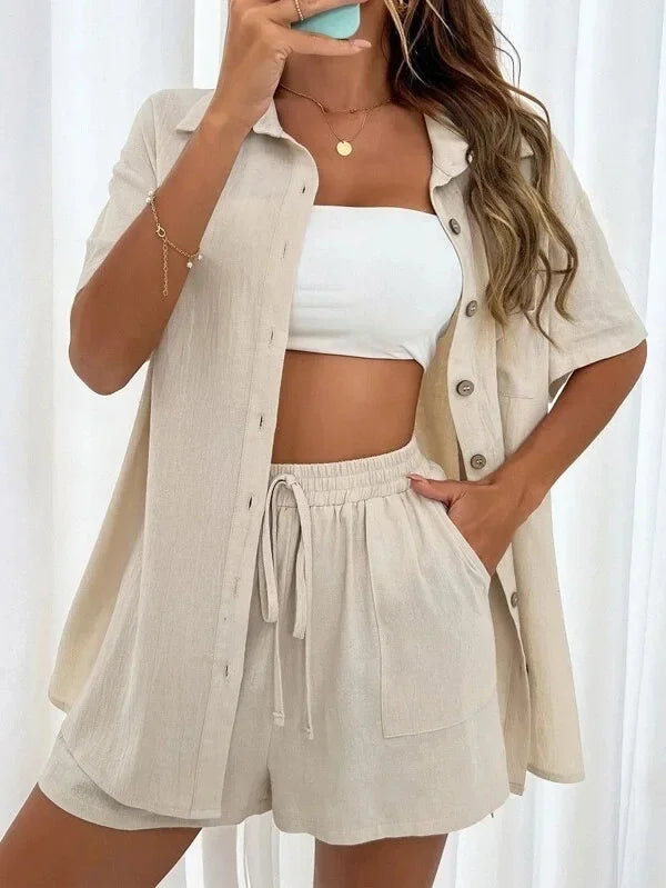 Women's Cotton Shorts Set™ Summer Simple Design Clothes