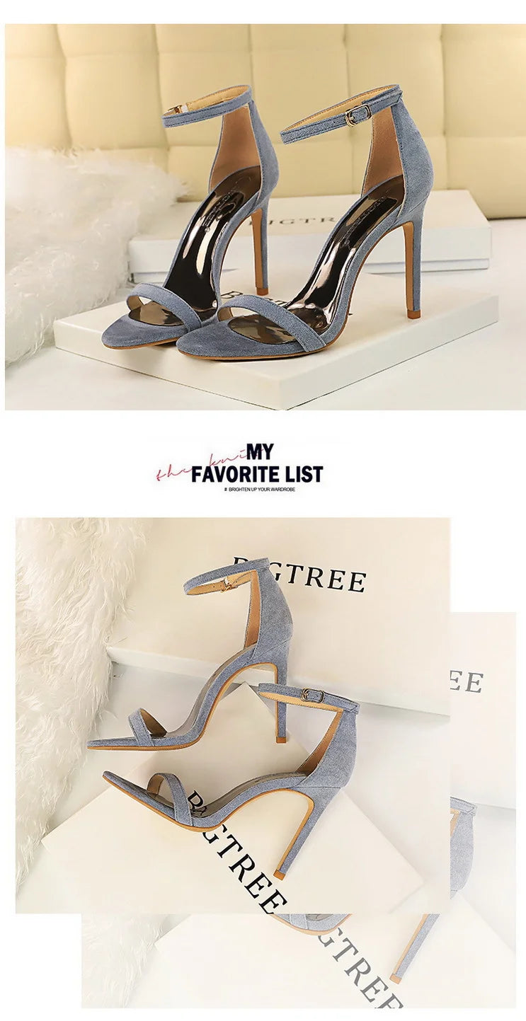 Women's Summer High Heels™ Velvet Surface One-band Ankle Cool Pu High Heels
