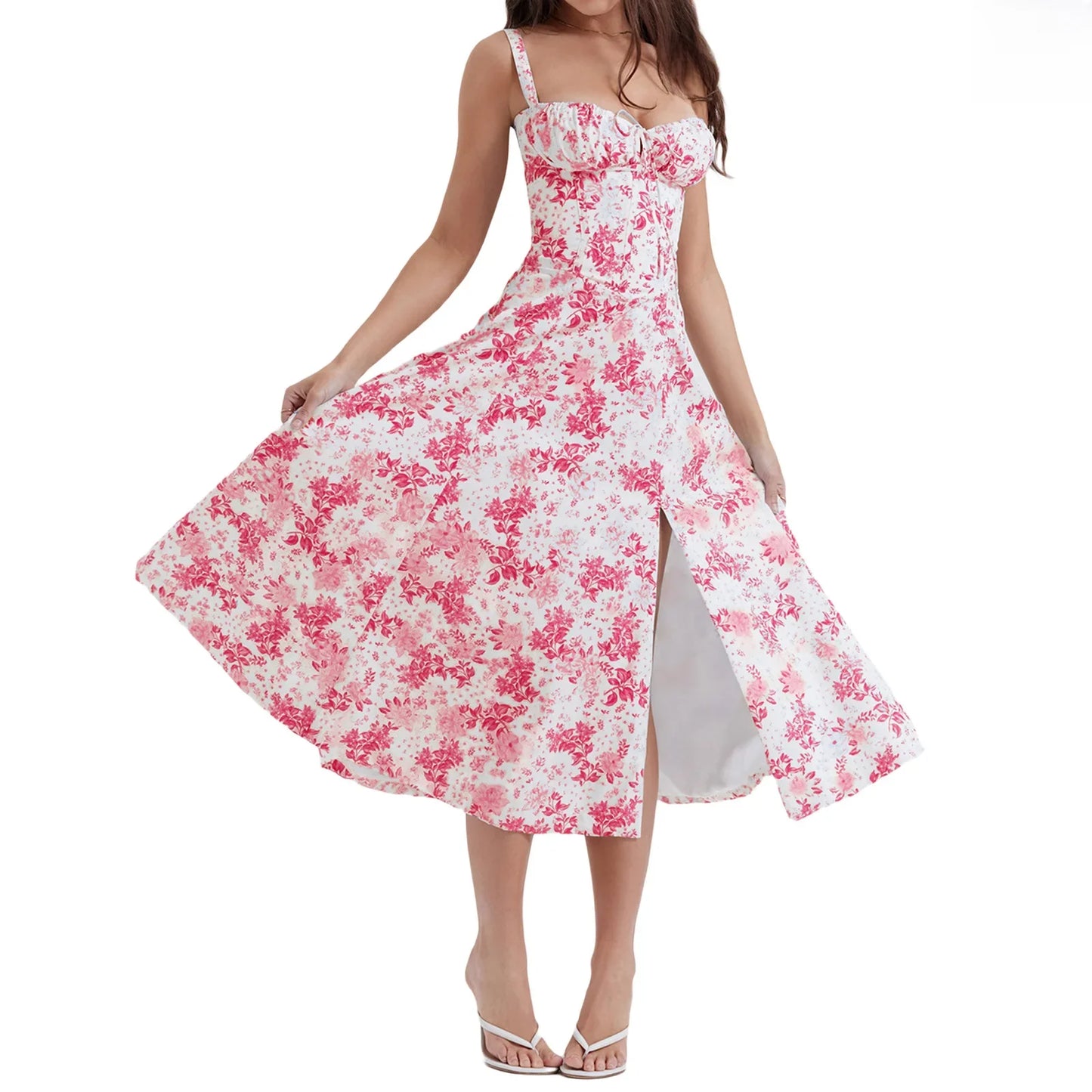 Women's Long Dresses™ Elegant Casual Tied Waist-fitted Slimming Sleeveless Side Slit Dress