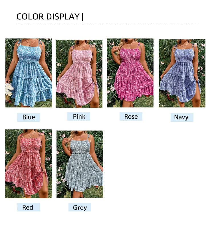 Women's Plus Size Floral Dresses™ Half Bodycon Short Sleeve Summer Sling Comfortable Dresses