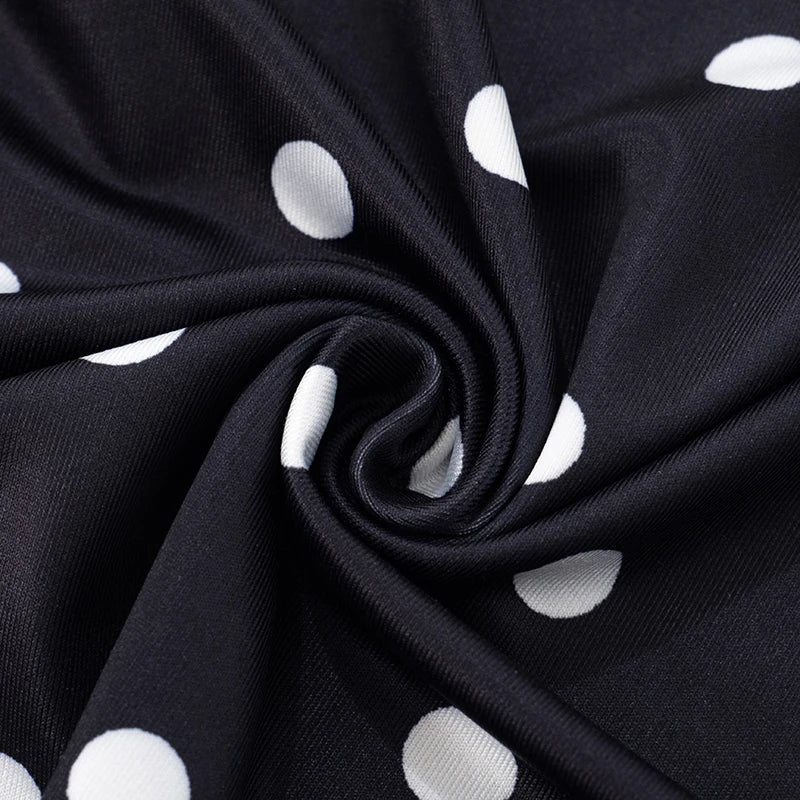 Women's CUTENOVA Polka Dot Set™ Hanging Neck Plunge Tank Top + Slim Long Skirt