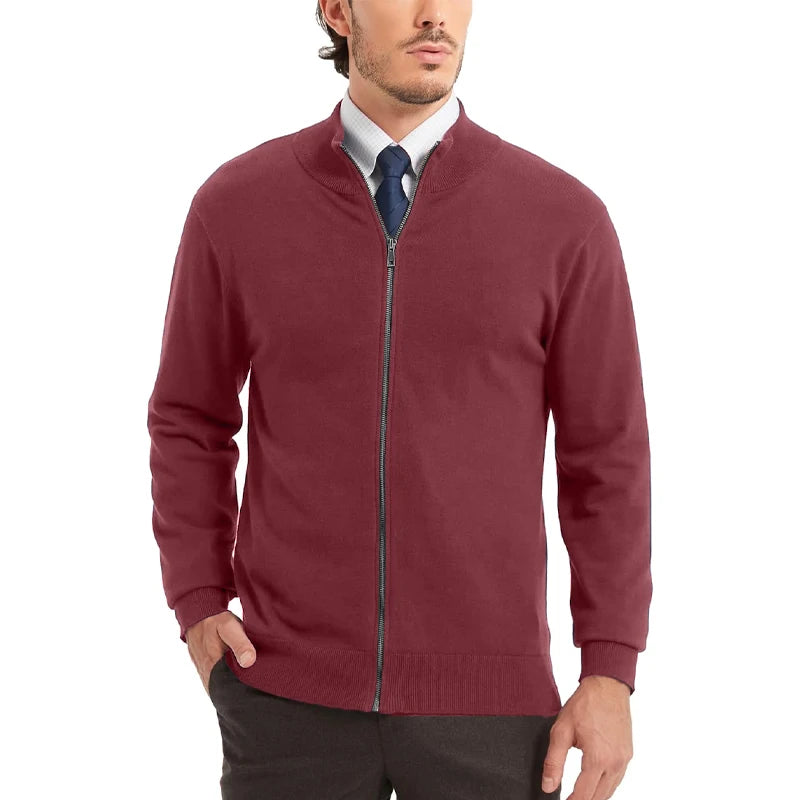 Men's Full Zip Up Sweater™ Stand Collar Lightweight Knitted Cardigan