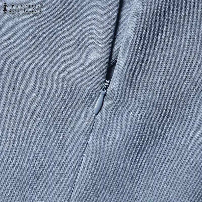 Women's ZANZEA Long Dress™ Solid Color Knee Length Bodycon Sundress