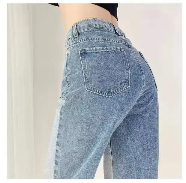 Women's High-Waisted Slim Jeans™ Plus Size Straight-Leg Long Pants