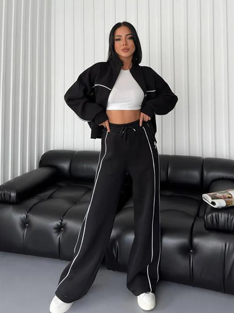 Women's Suit™ 2 Piece Outfits Long Sleeve Zip Up Jacket Jogger Sweatpants Tracksuit