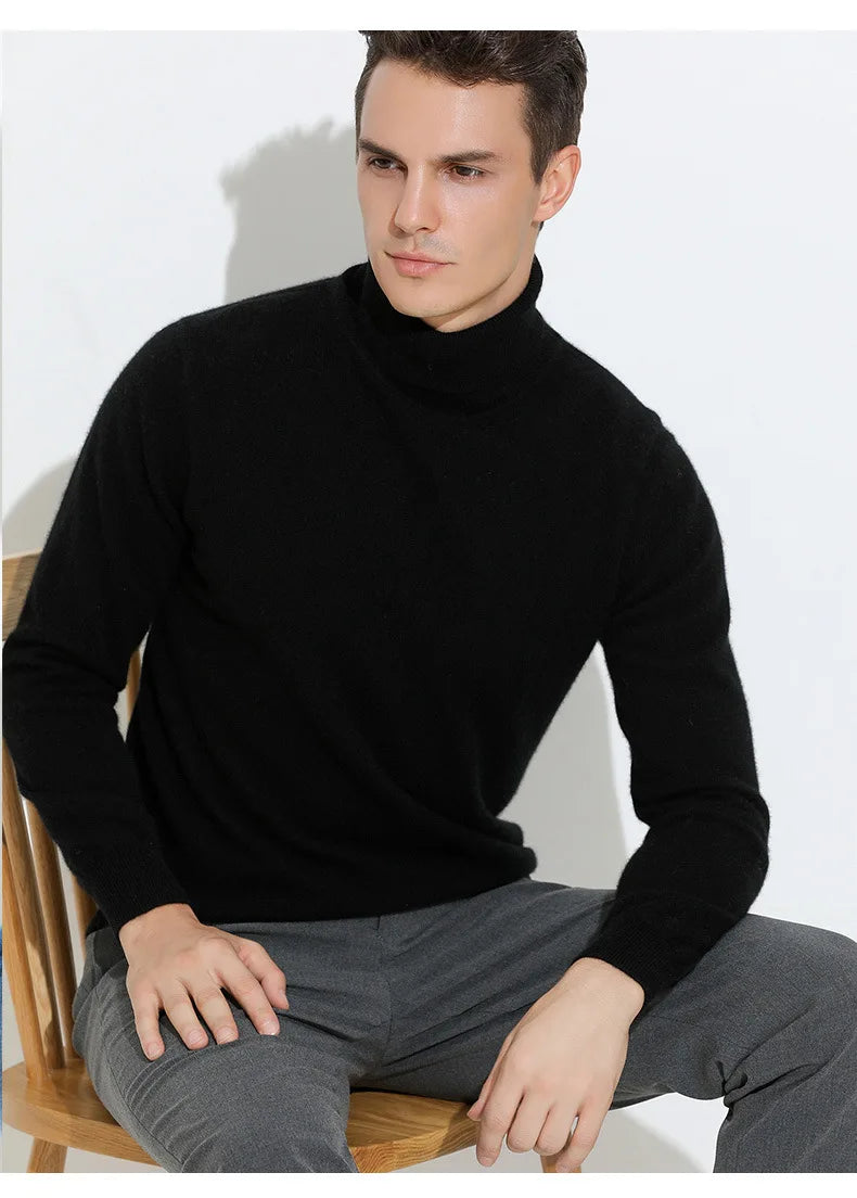 Men's Sweater™ Turtleneck Cashmere Cotton Blend Knitted Pullover