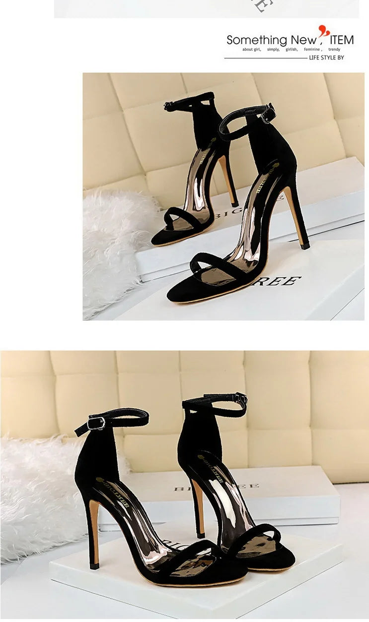 Women's Summer High Heels™ Velvet Surface One-band Ankle Cool Pu High Heels