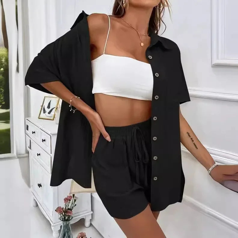 Women's Cotton Shorts Set™ Summer Simple Design Clothes