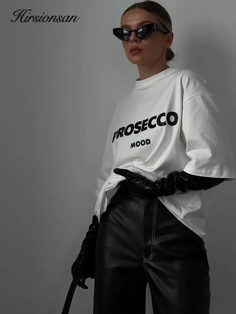 Women's Letter Printed T Shirt™ Short Sleeve Oversized Cotton Tops