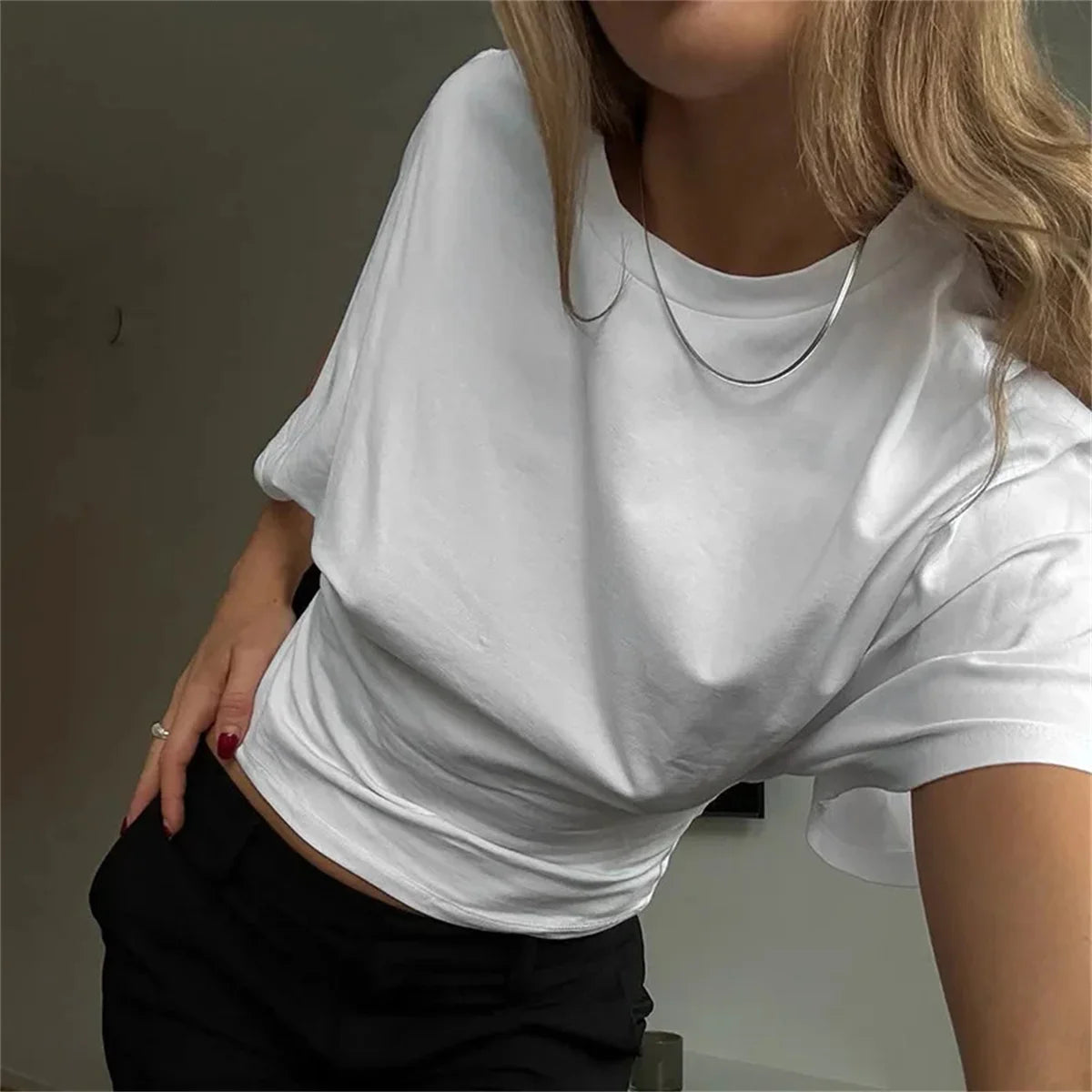Women's Crop T-shirt™ O-neck Y2K Slim Design Tees