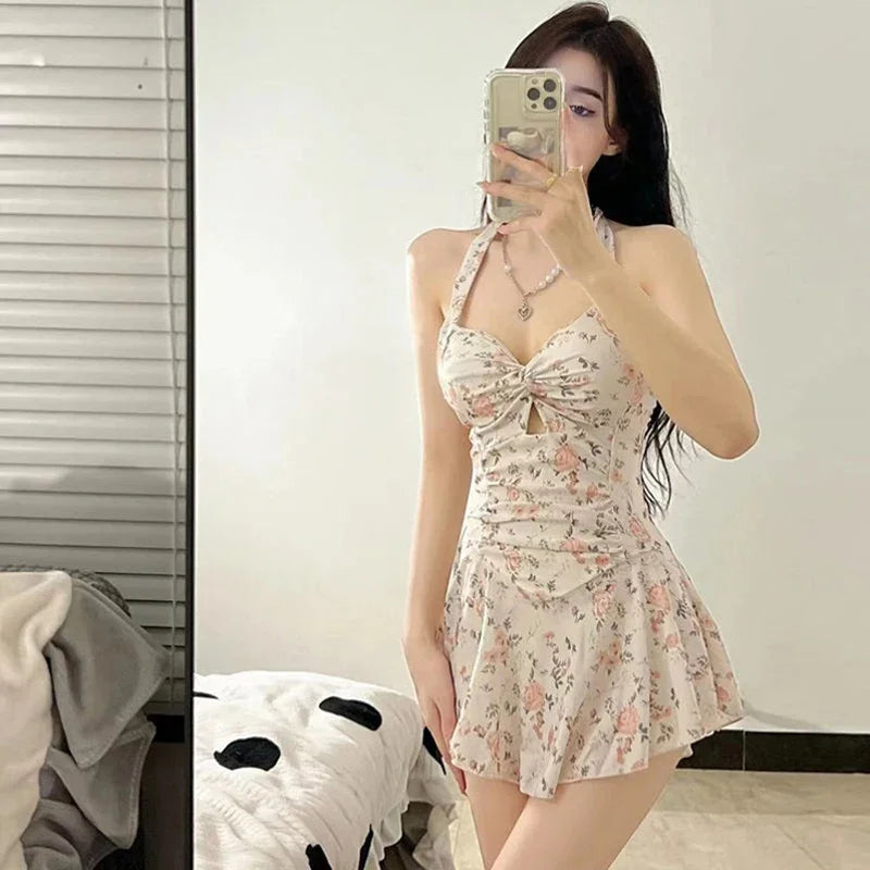 Women's Hanging Neck Sweet Dress™ High Waist Summer Dress