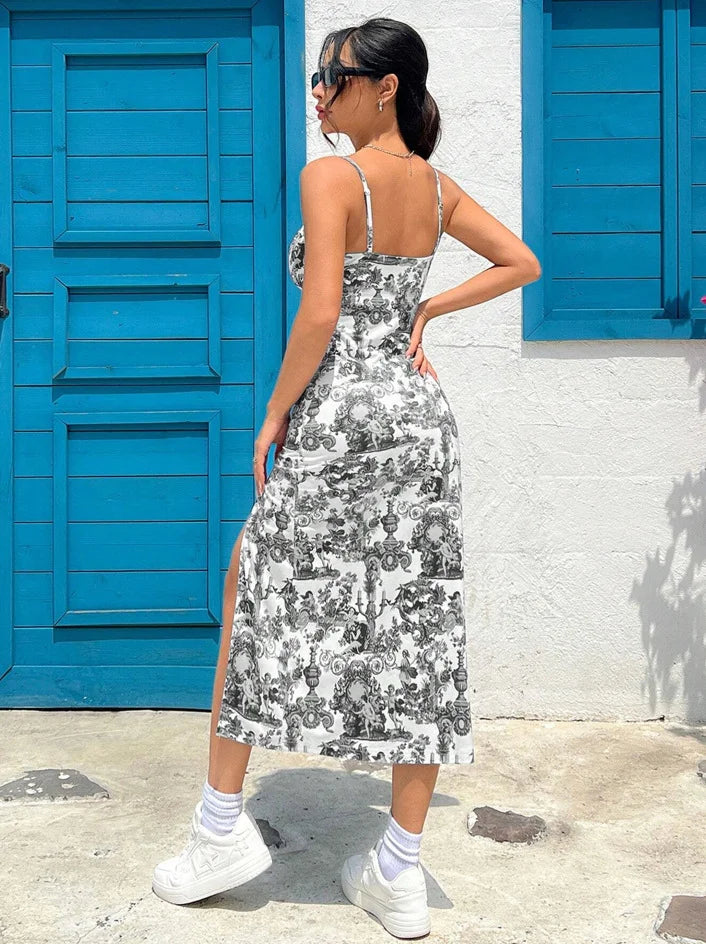 Women's Long Dress™ Strapless Wrap Chest High Slit Daisy Maxi Dress
