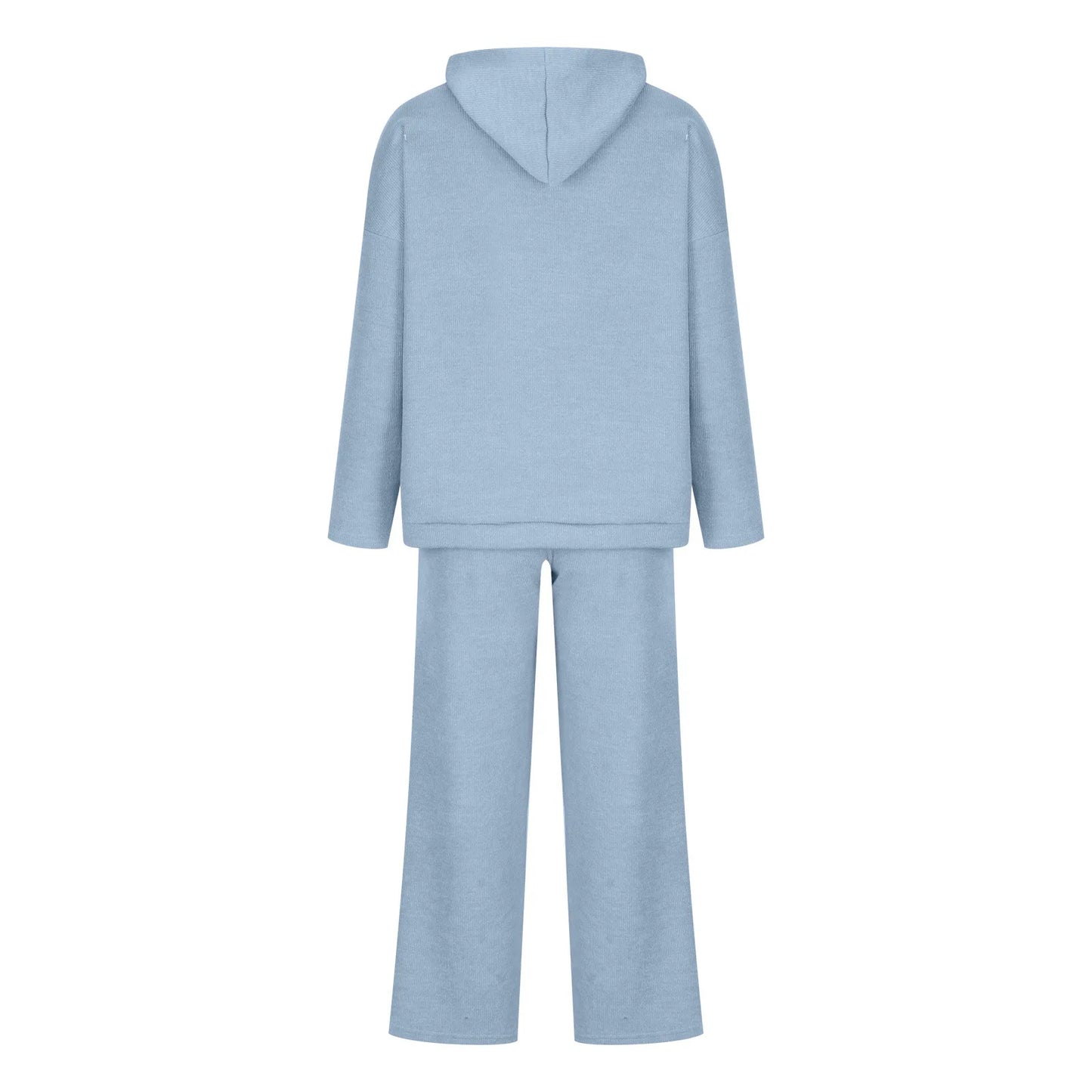 Women's Homewear Soft Pajamas ™ Loose Hooded Tops And Wide Leg Pants Suit