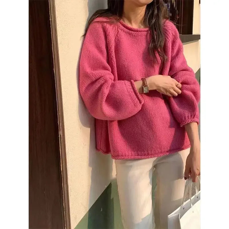 Women's French Style Knitted Sweater™ Loose Fit Overhead Base Layer Tops