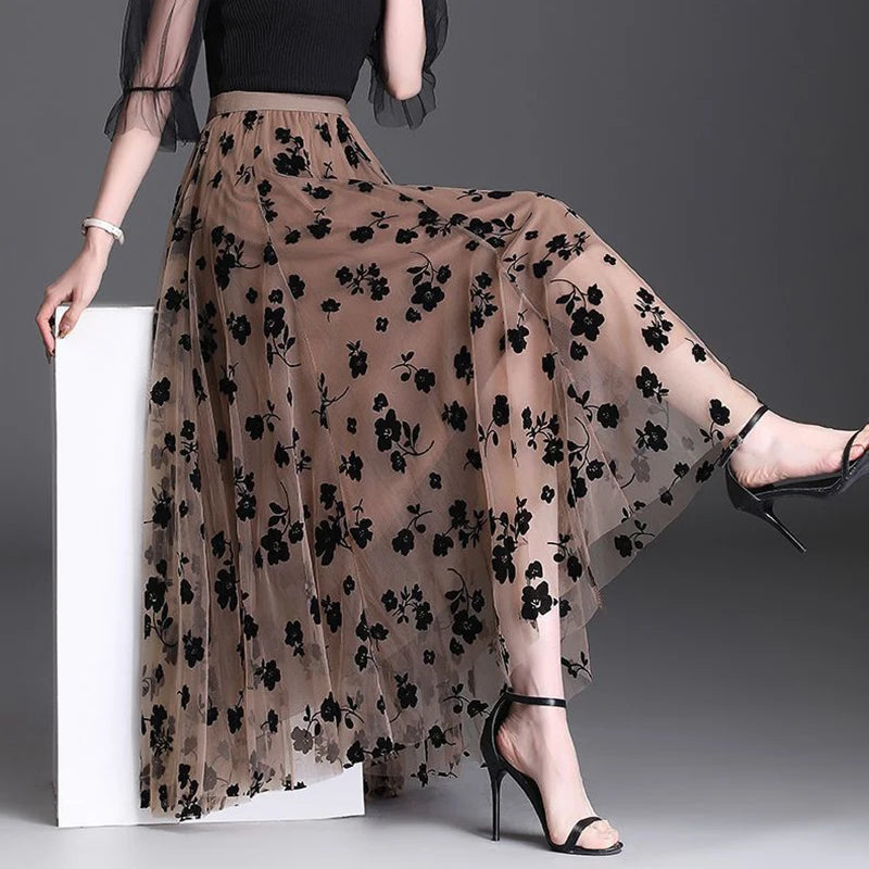 Women's Tulle Skirt™ Summer Hook Floral Loose Midi Skirt