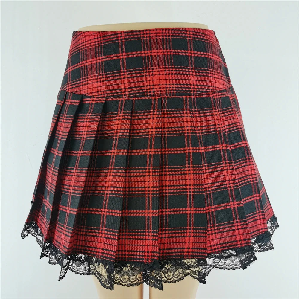 Women's Harajuku Punk Gothic Mini Skirt™ High Waist Patchwork Bandage Skirt