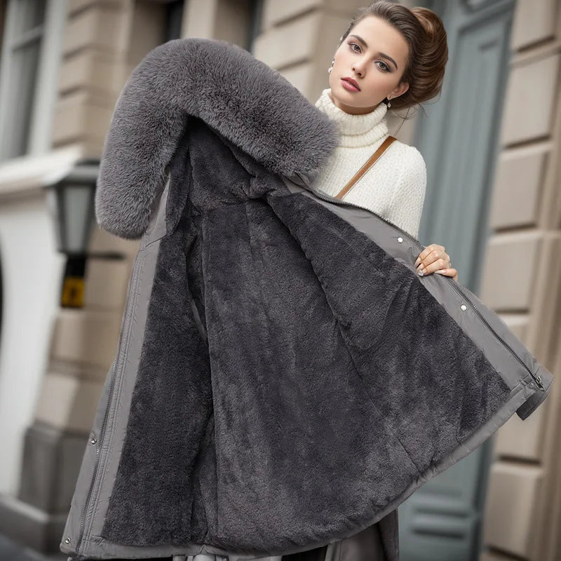 Women's Parkas Jacket™ Fake Fur Collar Oversized Hooded Puffer Jacket