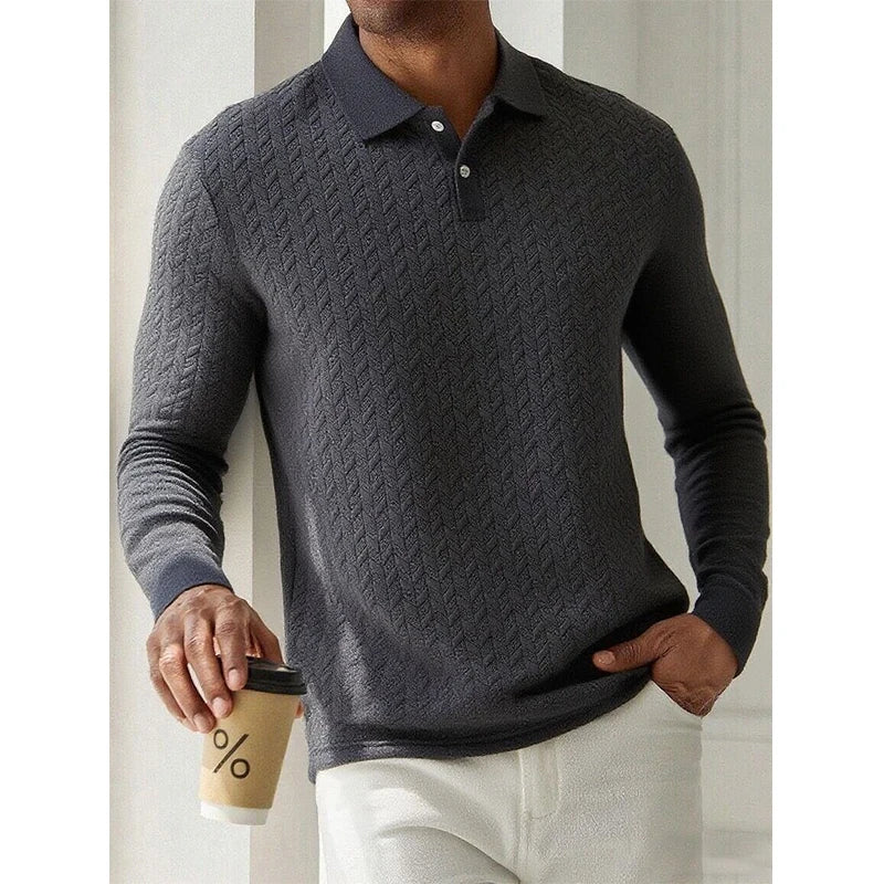 Men's Long Sleeve Polo Shirt™ High Quality Casual Fashion Polo T Shirt