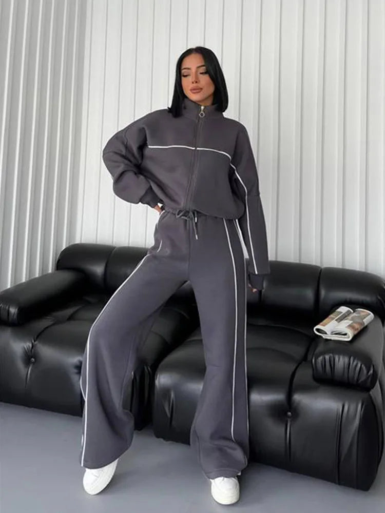 Women's Suit™ 2 Piece Outfits Long Sleeve Zip Up Jacket Jogger Sweatpants Tracksuit