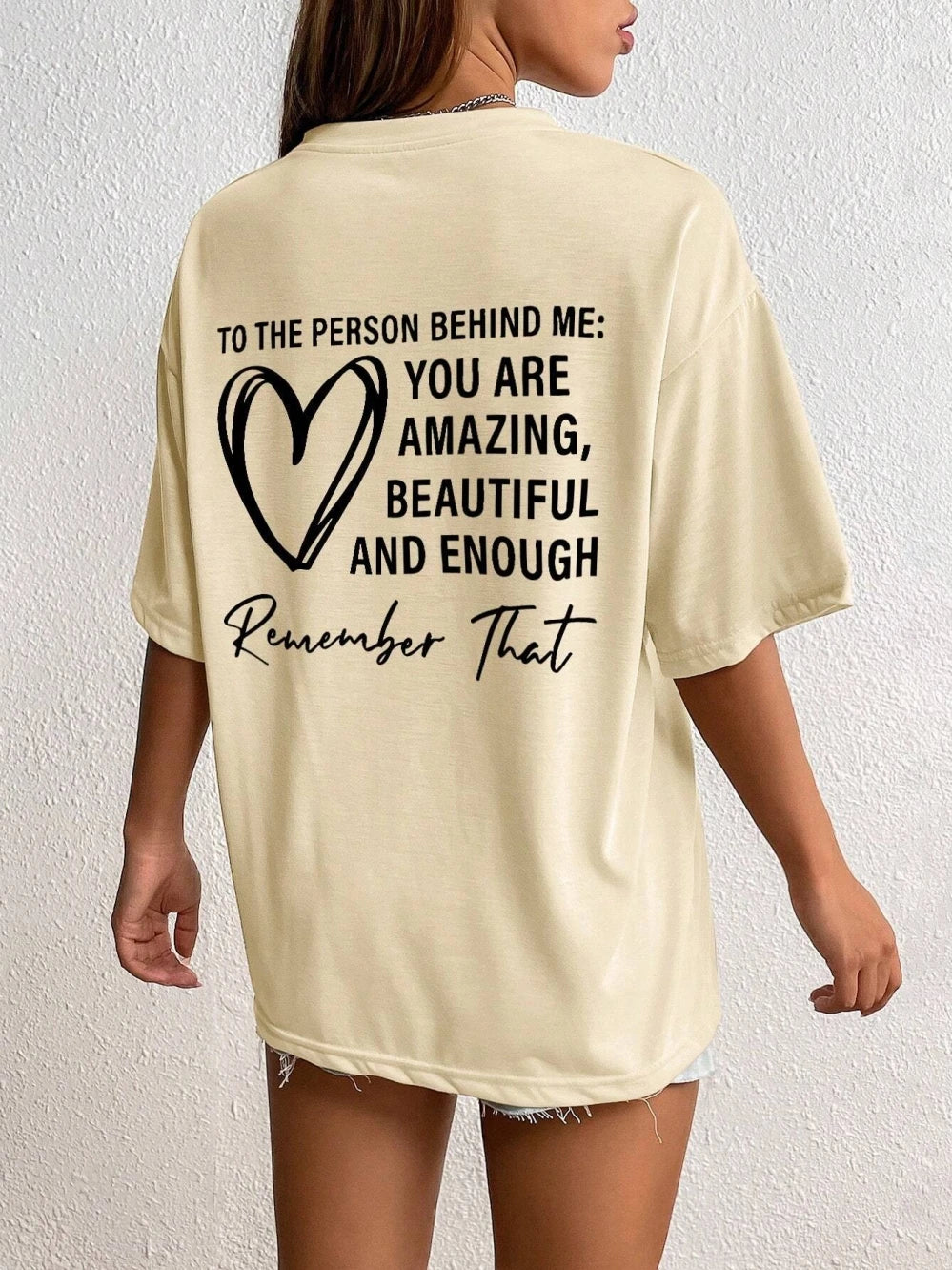 Women's Letter Printed T-shirts™ Short Sleeve Oversized Cotton T-shirt